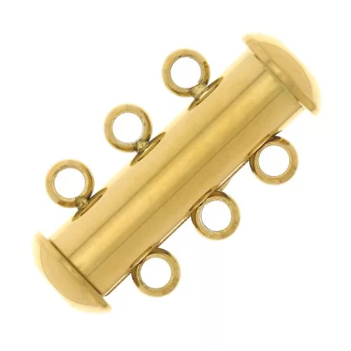 20mm Stainless steel 304 Magnetic and sliding clasp 3 rows - Gold Tone x1