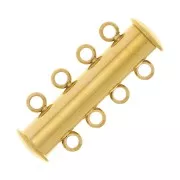 24.5mm Stainless steel 304 Magnetic and sliding clasp 4 rows - Gold Tone x1