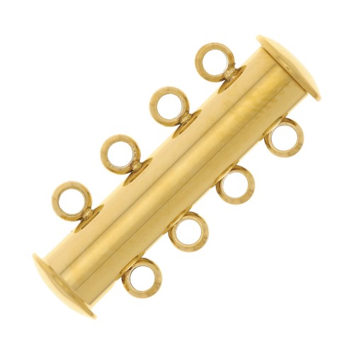 24.5mm Stainless steel 304 Magnetic and sliding clasp 4 rows - Gold Tone x1