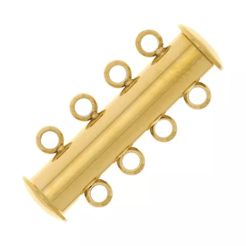 24.5mm Stainless steel 304 Magnetic and sliding clasp 4 rows - Gold Tone x1
