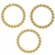12x1.45mm 304 Stainless Steel Open Round Twisted jump Rings - Gold Tone x10
