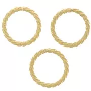 12x1.40mm 304 Stainless Steel Open Round Twisted jump Rings - Gold Tone x10