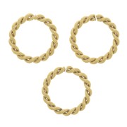 8x1.10mm 304 Stainless Steel Open Round Twisted jump Rings - Gold Tone x10|raw }}