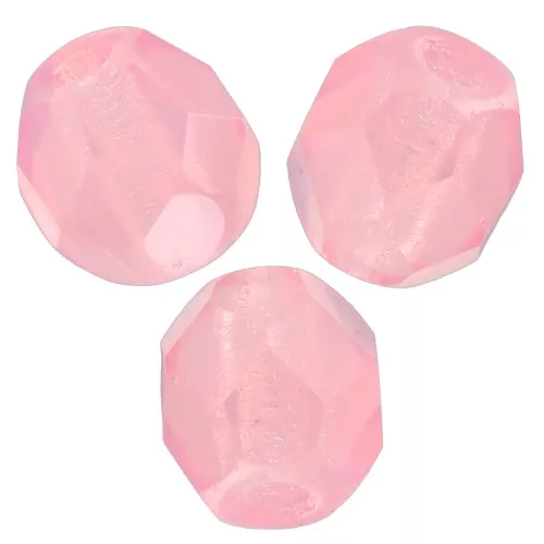 Fire Polished faceted round beads 5mm Rose Opal x50