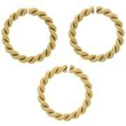 10x1.45mm 304 Stainless Steel Open Round Twisted jump Rings - Gold Tone x10|raw }}