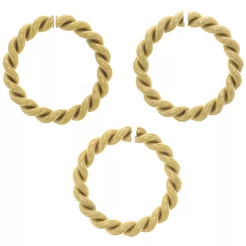 10x1.45mm 304 Stainless Steel Open Round Twisted jump Rings - Gold Tone x10