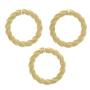 8x1.20mm 304 Stainless Steel Open Round Twisted jump Rings - Gold Tone x10|raw }}