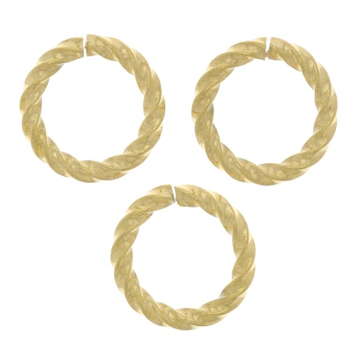 8x1.20mm 304 Stainless Steel Open Round Twisted jump Rings - Gold Tone x10