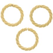 10x1.40mm 304 Stainless Steel Open Round Twisted jump Rings - Gold Tone x10
