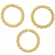10x1.40mm 304 Stainless Steel Open Round Twisted jump Rings - Gold Tone x10