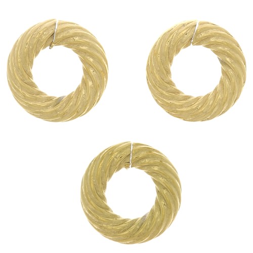8x2mm 304 stainless steel round striated open jump rings - Gold Tone x10