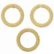 12x2mm 304 stainless steel round striated open jump rings - Gold Tone x10