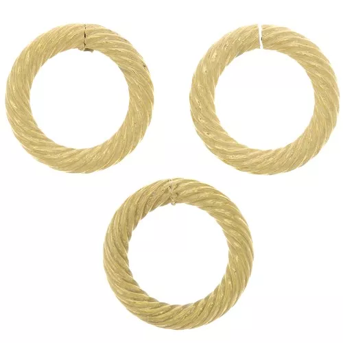 12x2mm 304 stainless steel round striated open jump rings - Gold Tone x10