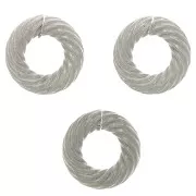 8x2mm Stainless steel 304 Open round striated jump rings x10