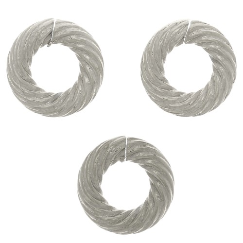 8x2mm Stainless steel 304 Open round striated jump rings x10