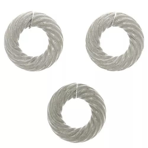 8x2mm Stainless steel 304 Open round striated jump rings x10