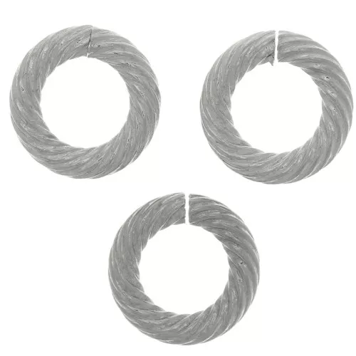 10x2mm Stainless steel 304 Open round striated jump rings x10
