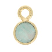 5mm Round faceted charm gemstone - Fine Gold plated - Amazonite x1|raw }}