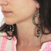 5mm Round faceted charm gemstone - Fine Gold plated - Peach Moonstone x1