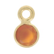 5mm Round faceted charm gemstone - Fine Gold plated - Carnelian x1|raw }}