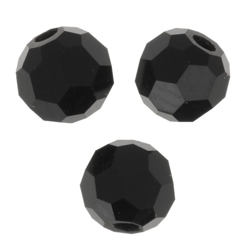 3mm Preciosa Crystal Faceted Beads - Jet x20