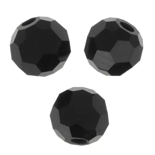 3mm Preciosa Crystal Faceted Beads - Jet x20