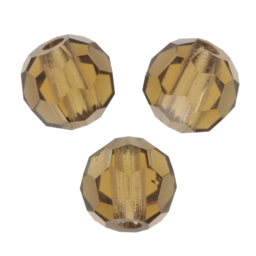 3mm Preciosa Crystal Faceted Beads - Smoked Topaz x20