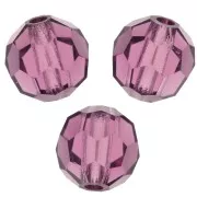 5mm Preciosa Crystal Round Faceted beads - Amethyst x15