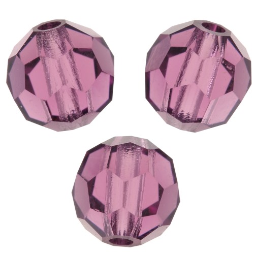 5mm Preciosa Crystal Round Faceted beads - Amethyst x15