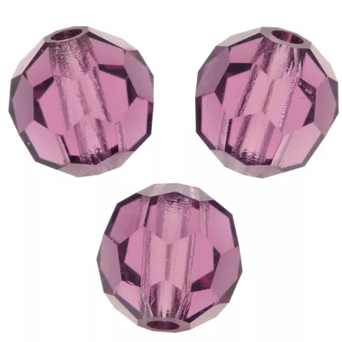 5mm Preciosa Crystal Round Faceted beads - Amethyst x15