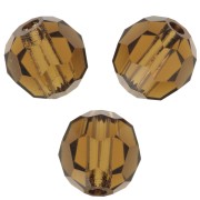 5mm Preciosa Crystal Round Faceted beads - Smoked Topaz x15