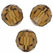 5mm Preciosa Crystal Round Faceted beads - Smoked Topaz x15