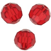 5mm Preciosa Crystal Faceted Beads - Light Siam x15