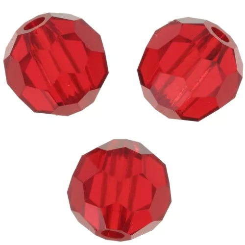 5mm Preciosa Crystal Faceted Beads - Light Siam x15