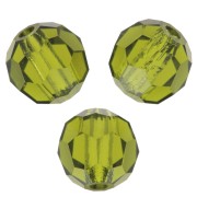 5mm Preciosa Crystal Faceted Beads - Olivine x15