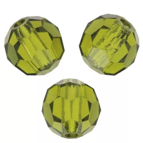 5mm Preciosa Crystal Faceted Beads - Olivine x15