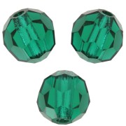 5mm Preciosa Crystal Round Faceted beads - Emerald x15