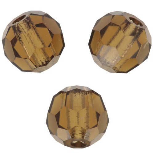 4mm Preciosa Crystal Faceted Beads - Smoked Topaz x20