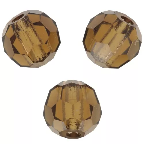 4mm Preciosa Crystal Faceted Beads - Smoked Topaz x20
