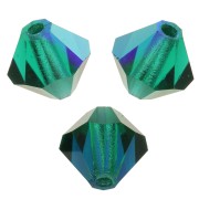5mm Preciosa Crystal Bicones - MC Bead Rondell - Emerald AB x12|raw }}