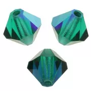 5mm Preciosa Crystal Bicones - MC Bead Rondell - Emerald AB x12