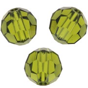 6mm Preciosa Crystal Rounds - Olivine x6|raw }}