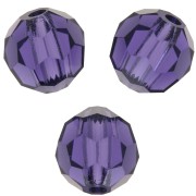 6mm Preciosa Crystal Rounds - Deep Tanzanite x6