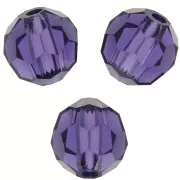 6mm Preciosa Crystal Rounds - Deep Tanzanite x6