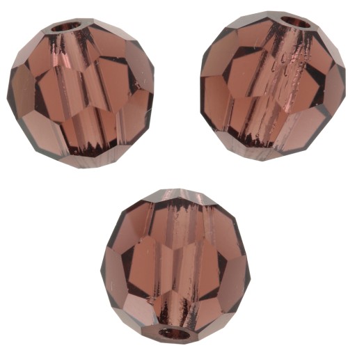 6mm Preciosa Crystal Rounds - Light Burgundy x6