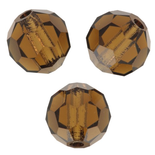 6mm Preciosa Crystal Rounds - Smoked Topaz x6
