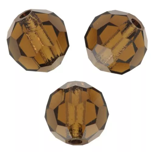 6mm Preciosa Crystal Rounds - Smoked Topaz x6