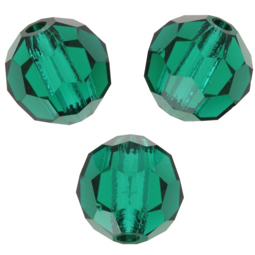 6mm Preciosa Crystal Rounds - Emerald x6