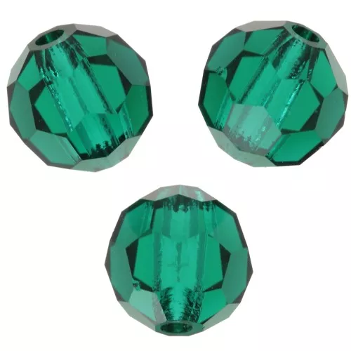 6mm Preciosa Crystal Rounds - Emerald x6