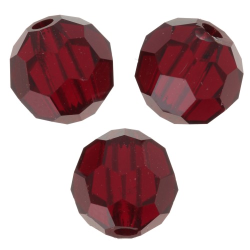 6mm Preciosa Crystal Rounds - Siam x6
